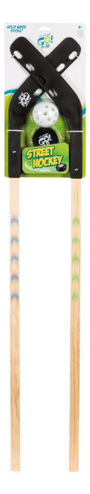 Toysmith - GO! Play Street Hockey Set, 2 Sticks, 1 Ball, 1 Puck