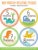 Baby Monthly Milestone Stickers Dinosaurs