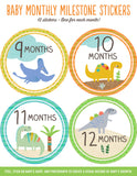 Baby Monthly Milestone Stickers Dinosaurs