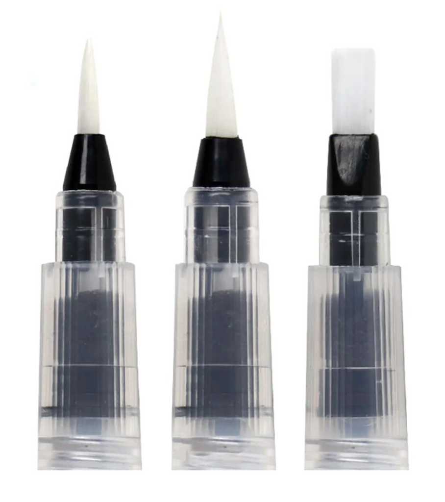 3 Water Brush Pens - Bright Stripes