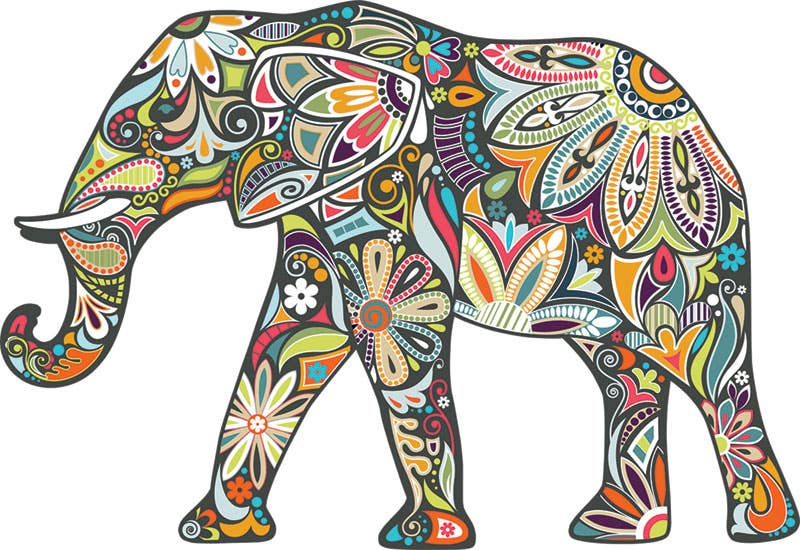 Elephant Mosaic Shaped Puzzle - 370 piece