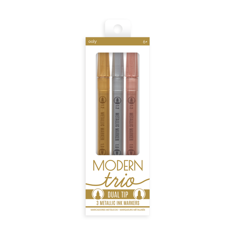 Modern Trio DuL Tip Metallic Markers, Set of 3