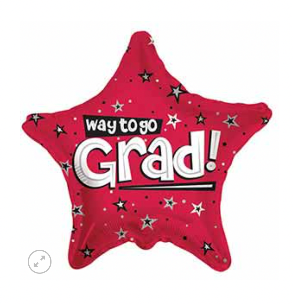 Graduation Balloons – 18" Star Mylar Printed