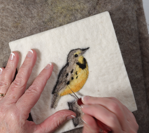 Shepherd Industries - Meadowlark Painting with Wool Needle Felting Kit