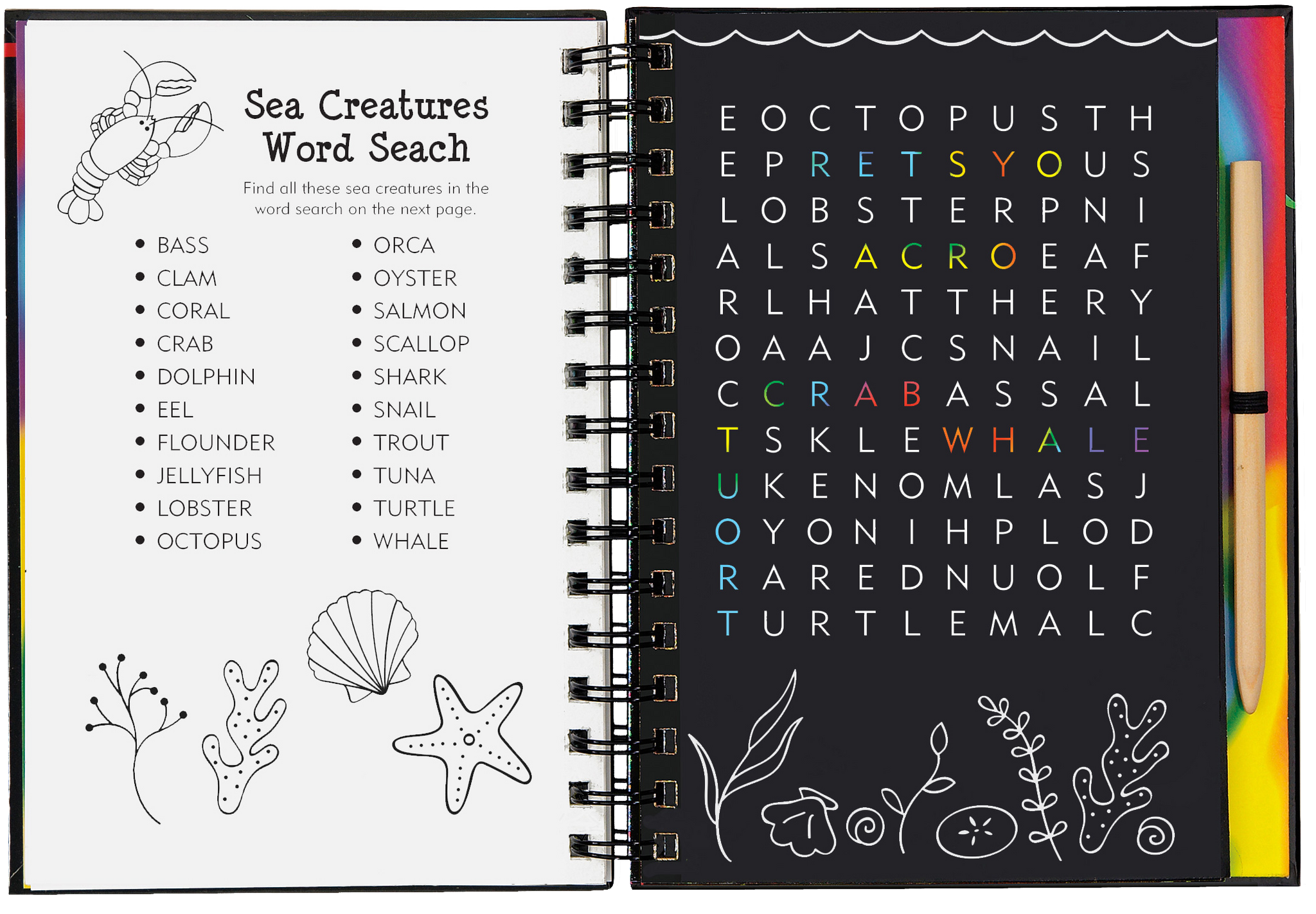 Peter Pauper Press - Scratch & Sketch™ Games & Puzzles: Ocean World