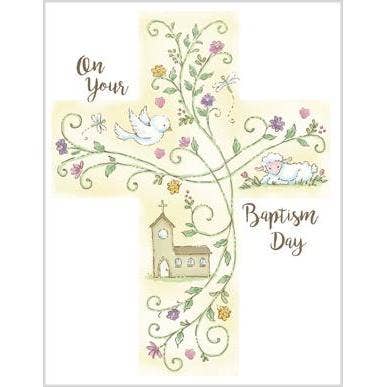 GINA B DESIGNS - With Scripture Religious Card - Baptism Cross