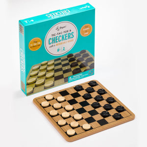 Checkers and Tic Tac Toe 2 in 1 Game Set