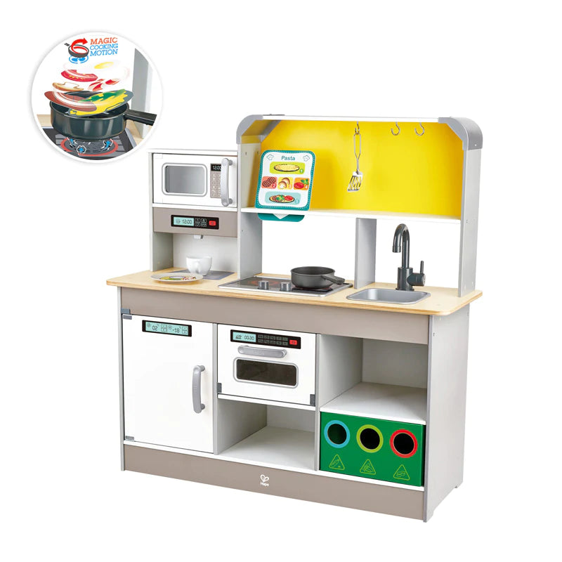 Hape Kid's Coffee Maker Wooden Play Kitchen Set with Accessories