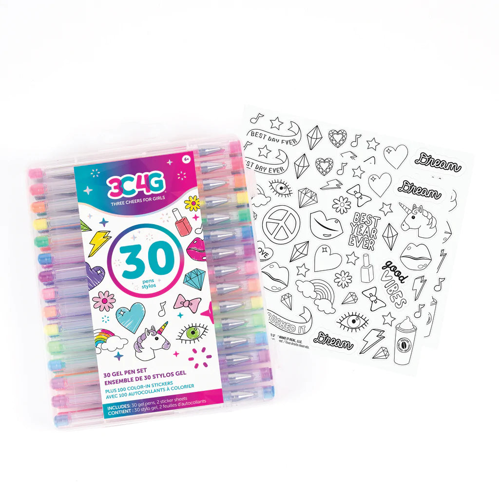 30 Piece Gel Pen Set - Make it Real – Nature's Nook Children's Toys & Books