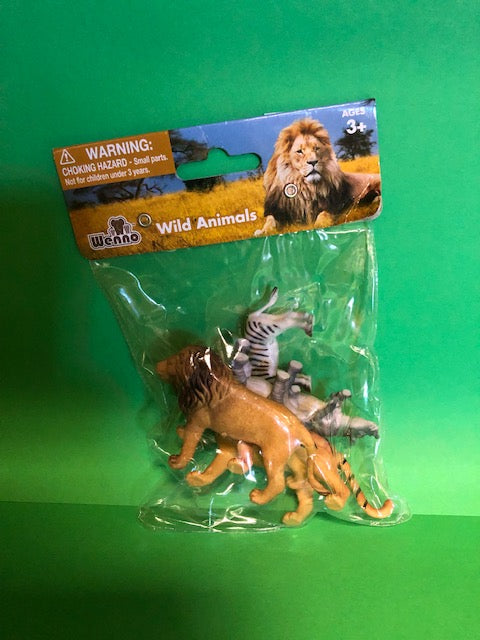 5 Piece Animal Figurines in Plastic Bag