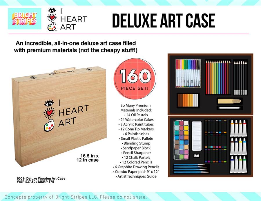 iHeart Wooden Deluxe Art Case - Bright Stripes